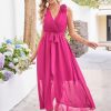 Womens 2025 Summer Wedding Guest Bridesmaid V Neck Sleeveless Long Formal Evening Party Maxi Dress