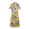 Women's Printed Belt Dress - Short Sleeve Charm Flip Tie Summer