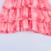 Women's Print Stacked Skirt - V-Neck Long Sleeve Cake Loose Casual