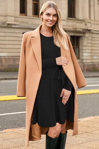 Women's Long Sleeve Fall Teacher Dresses 2025 Work Casual Knit Pockets Winter Sweater Dress Trendy