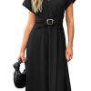 Womens Wear to Work Teacher Business Casual Dress Funeral Midi Dresses Button Down Office Clothes with Pockets