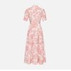 Women's Dress Printed Summer Casual Slim-Fit Waist-Tie Dresses for Women