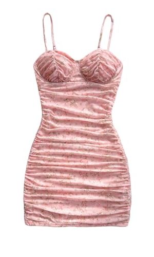 Women's Floral Mini Dress Ruched Going Out Summer Short Sundresses
