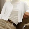 Newshows Cropped Cardigan Sweaters for Women 2025 Crew Neck Button Down Open Front Knit Bolero Shrugs