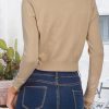 Cropped Cardigan Sweaters for Women 2025 Crew Neck Button Down Open Front Knit Bolero Shrugs