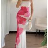 Women's Boho Floral Mesh Cami Spaghetti Strap Bodycon Maxi Summer Dresses