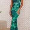 Womens Summer Floral Spaghetti Strap Maxi Dress Sexy Stretch Bodycon Long Slip Backless Casual Beach Sundress
