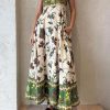 Women's Boho Floral Spaghetti Strap Long Dress Square Neck Vintage Y2k Graffiti Cami Maxi Dress