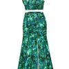 Women's Summer Floral Printed Spaghetti Strap Cami Top and Split Thigh Skirt Set Slim Fit Club Party Dress