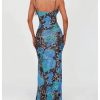 Women's Floral Leopard Maxi Cami Dress Elegant V Neck Spaghetti Strap Long Dresses