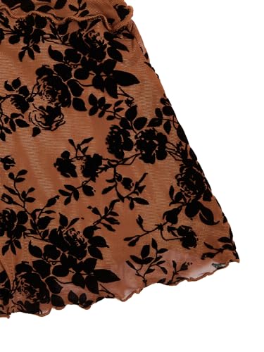 Women's Mini Dress Floral Spaghetti Strap Mesh Dresses Going Out Festival Concert Outfits Grunge Gothic Clothes