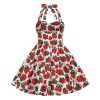 Girls 50s Sweetheart Vintage Flower Swing Straps Prom Dress with Polka Dots 3-11Years