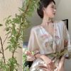Women Vintage Elegant Floral Print Slim Fit Stylish Long Retro France Dress