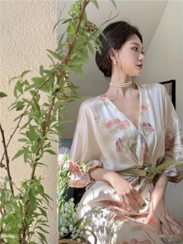 Women Vintage Elegant Floral Print Slim Fit Stylish Long Retro France Dress