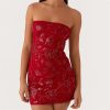 Women's Y2k Beaded Floral Dress Slim Sparkly Sequins Sleeveless Mini Bodycon Dress