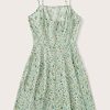 Women's Ditsy Floral High Waist Cami Short A Line Dress