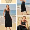 Women's 2024 Summer Sundresses Casual Beach Vacation Outfits Long Flowy Sleeveless Tank Maxi Dress with Pockets