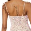 Women's Spaghetti Sleeveless Tie Shoulder Floral Print Strappy Sundress Casual Midi Dress