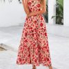 Women's Summer Dress 2025 Casual Floral Boho Maxi Dresses Sleeveless Spaghetti Strap Long Beach Sun Dresses