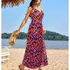 Women Summer 2025 Maxi Dress Vacation Floral Spaghetti Strap Spring Casual Boho Split Beach Long Flowy Sundress