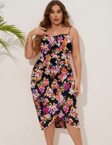 Plus Size Satin Dress 1X-4X Ruched Cowl Neck Spaghetti Strap Elegant Midi Dress Wedding Guest Cocktail Party