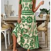 Women's Vintage Sleeveless Tie Shoulder Sundress Floral Print Cami Maxi Dress