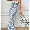 Women's Summer Maxi Dress Spaghetti Strap Printed Beach Bodycon Long Dresses