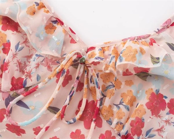 51ZNmqZCbL.jpg Women's Vintage Holiday Floral Print Slim Fit Vest Dress Empire Waist Long Dresses