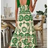 Women's Vintage Sleeveless Tie Shoulder Sundress Floral Print Cami Maxi Dress