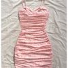 Women's Floral Mini Dress Ruched Going Out Summer Short Sundresses