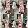Women's 2025 Summer Sleeveless Floral Print Maxi Dress Strap Square Neck Beach Sun Dress
