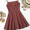 Women's Ditsy Floral High Waist Cami Short A Line Dress