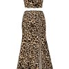 Women's Summer Floral Printed Spaghetti Strap Cami Top and Split Thigh Skirt Set Slim Fit Club Party Dress