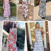 Womens Summer Maxi Dress Spaghetti Strap Casual Printed Dress Boho Floral Beach Sundress,