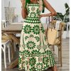 Women's Vintage Sleeveless Tie Shoulder Sundress Floral Print Cami Maxi Dress