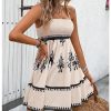 Women's Floral Short Cami Dress Spaghetti Strap Ruffle Shirred Boho Dresses