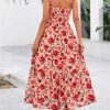 Women's Summer Dress 2025 Casual Floral Boho Maxi Dresses Sleeveless Spaghetti Strap Long Beach Sun Dresses