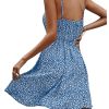 Women's Boho Floral Print Spaghetti Strap Cami Dress Casual Flare Short Dresses