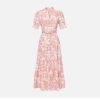 Women's Dress Printed Summer Casual Slim-Fit Waist-Tie Dresses for Women