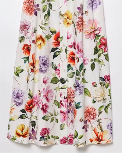 Women's Printed Belt Dress - Short Sleeve Charm Flip Tie Summer