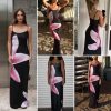 Women's Summer Floral Spaghetti Strap Maxi Dress Casual Backless Slit Cami Bodycon Dresses Long Sundress