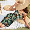 Womens Summer Dress 2024 Spring Sundresses Floral Flowy Casual Beach Vacation Wrap V Neck Spaghetti Strap Dresses