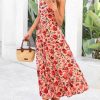 Women's Summer Dress 2025 Casual Floral Boho Maxi Dresses Sleeveless Spaghetti Strap Long Beach Sun Dresses