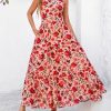 Women's Summer Dress 2025 Casual Floral Boho Maxi Dresses Sleeveless Spaghetti Strap Long Beach Sun Dresses