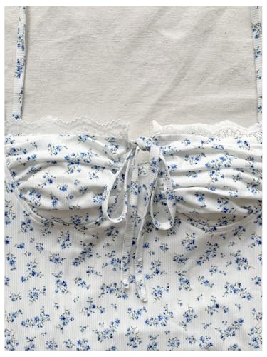 Women's Summer Ditsy Floral Mini Dress Backless Tie Short Sun Dresses