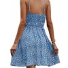 Women's Boho Floral Print Spaghetti Strap Cami Dress Casual Flare Short Dresses