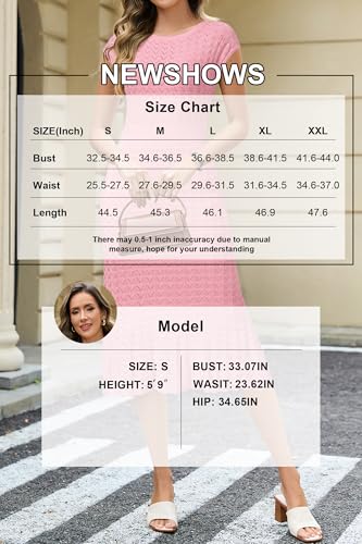 51xakzQ-6dL.jpg Women Fall 2025 Teacher Outfits Church Midi Cap/Long Sleeve Hollow Knit Modest Business Casual Sweater Dress