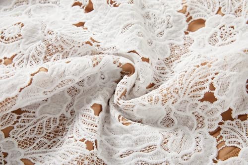 Women Runway Crochet Hollow Out Lace Ruffles Spaghetti Strap Embroidery Belt Lace Up Midi Dress (White,l)