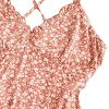 Women's Spaghetti Strap Ditsy Floral Mini Dress V-Neck Cross Back Ruched Frilled A-Line Dresses